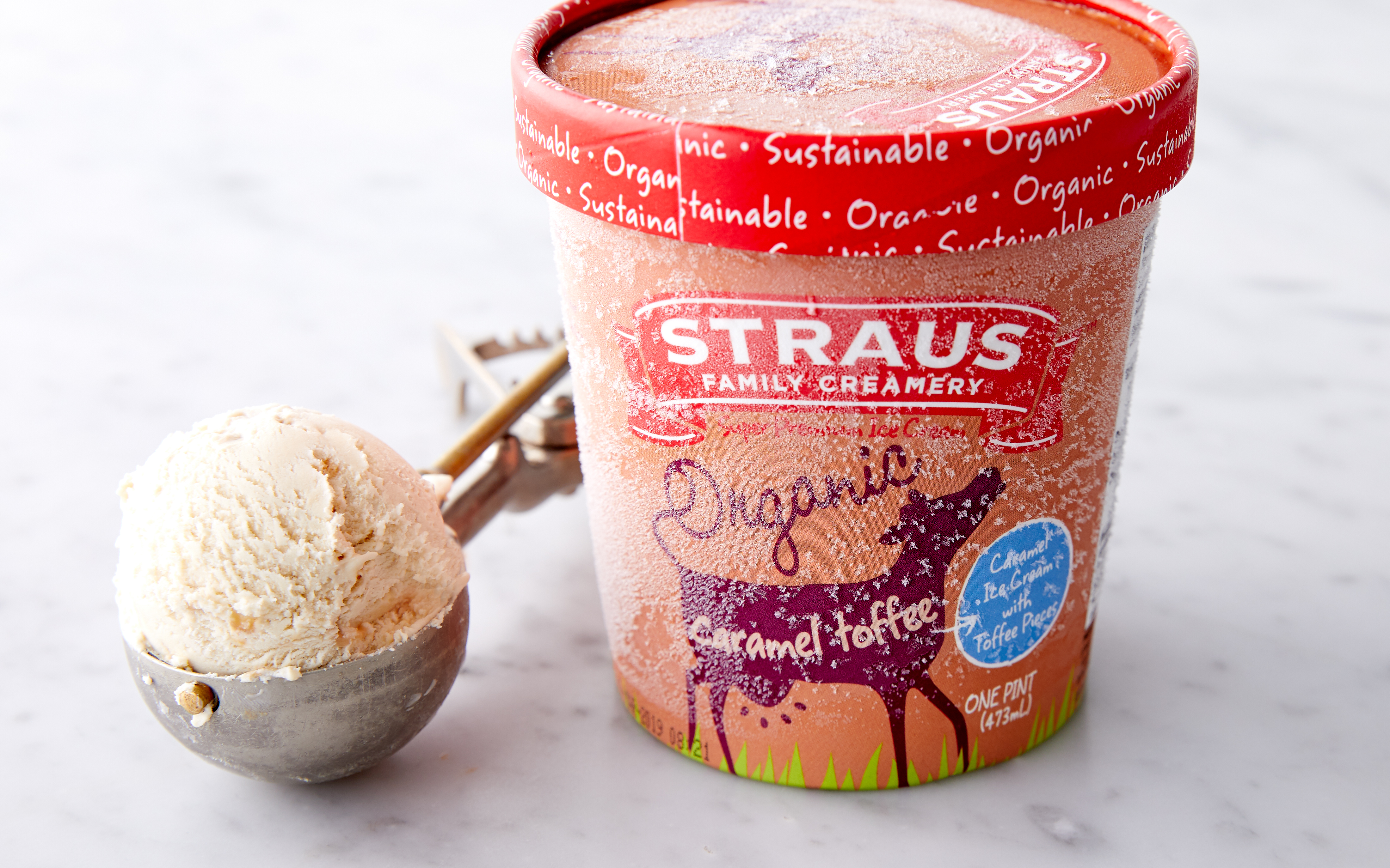 Organic Caramel Toffee Crunch Ice Cream Straus Family Creamery SF